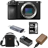 Sony Alpha a6700 Mirrorless Camera Body Bundle with Shoulder Bag, 128GB SD Card, Card Reader, Extra Battery, Charger