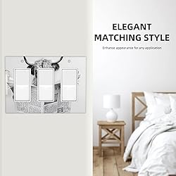 Funny Highland Cow in Bathtub 3 Gang Rocker Light