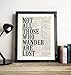 Not All Those Who Wander Are Lost Typography Vintage Dictionary Art Print, Antique Wall Art Home Decor, Modern Boho Poster, Farmhouse Decoration Living Room Bedroom Office 8x10 Inches, Ready To Frame
