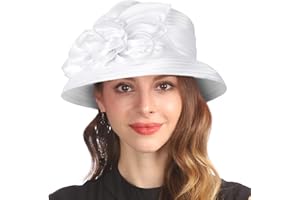 GLAKJGIY Derby Hat for Women Church Tea Party Wedding Cloche Bowler Bucket Hats