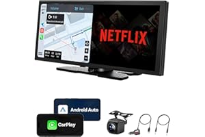 OTTOCAST ScreenFlow, 11.4" Wireless Portable CarPlay Screen for Car with Netflix YouTube and Backup Camera for iPhone(iOS 8+) Android Auto(Android 10+), Built-in Apps, Android 13 OS