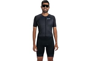 Zoot Men’s Core Tri Aero FZ Racesuit, Short Sleeve Moisture-Wicking Triathlon Suit, Plush Chamois & Storage for Race Day