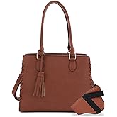 JESSIE & JAMES | Lioness Concealed Carry Satchel Bag with Tassel, Top Handle Purse with Crossbody Shoulder Strap