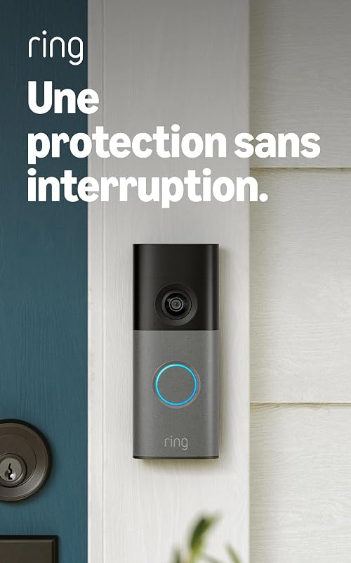 Sonnette vidéo filaire (Video Doorbell Wired) (nouvelle génération), Sonnette vidéo, Retinal 2K, zoom amélioré jusqu’à 6x, Essai gratuit de 30 jours à l’abonnement Ring