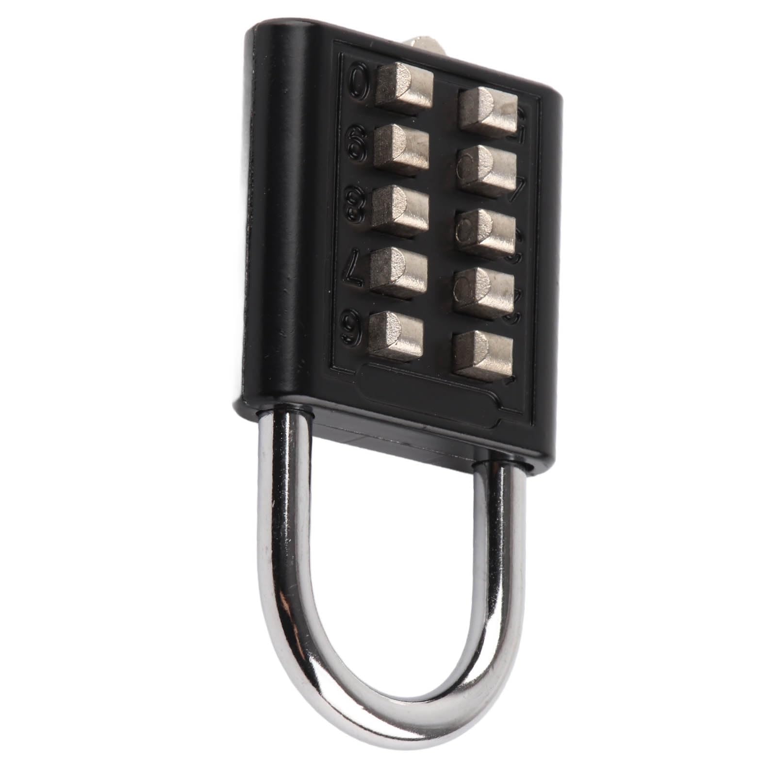 10 Digit Push Button Combination Padlock Watertight Rust Resistant Durable Steel Shackle for Gym Cabinet Gate Toolbox Suitcase