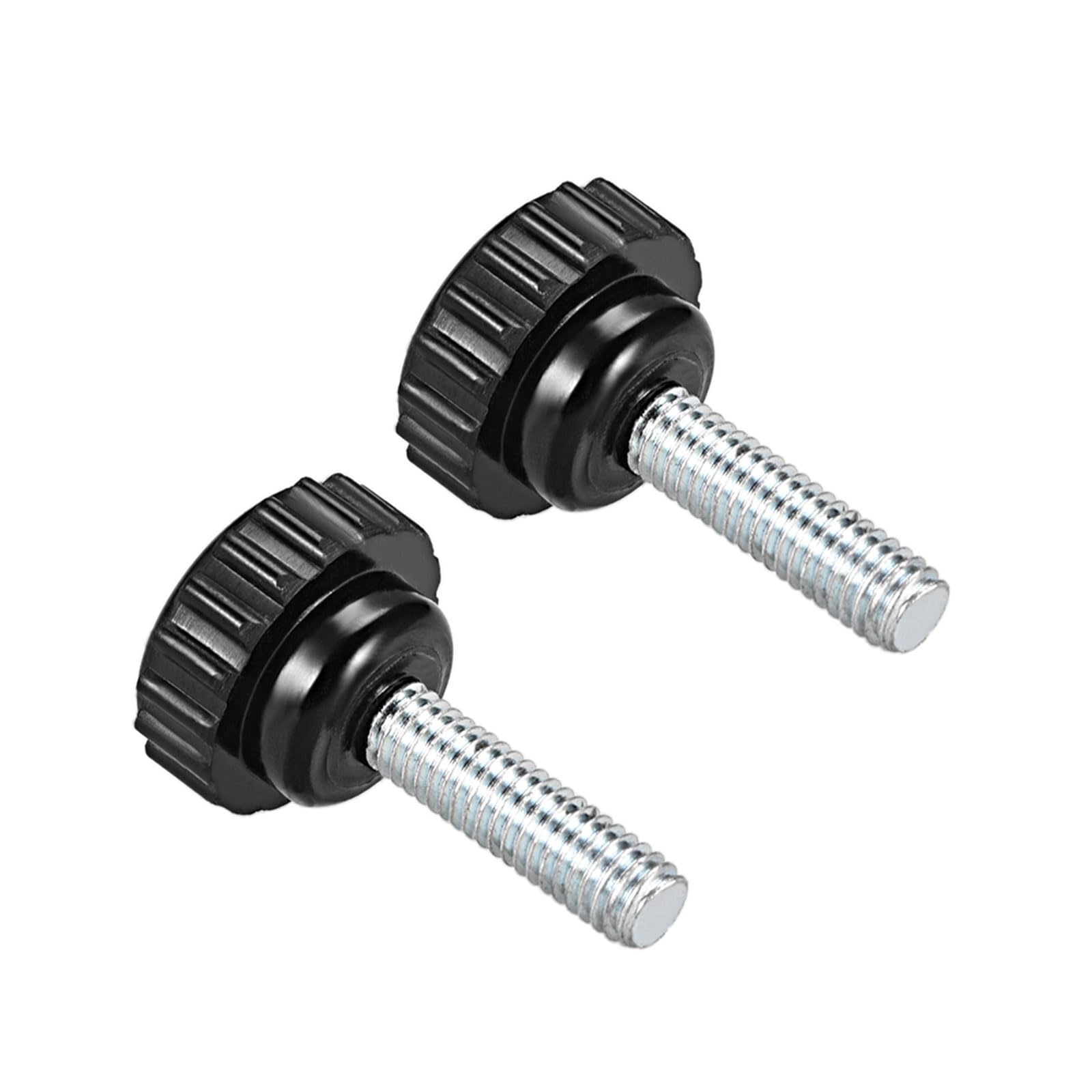 CoCud Knurled Clamping Knobs, M6 x 20mm Male Thread 26mm Head, Thermoset Plastic Thumb Screw Grip Bolt Knobs Black - (Applications: for Lathe Machinery), 2-Pieces