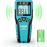 Kiprim Pinless Wood Moisture Meter for Drywall Lumber Concrete Firewood Masonry,Wall Moisture Sensor Accurate Non-Destructive