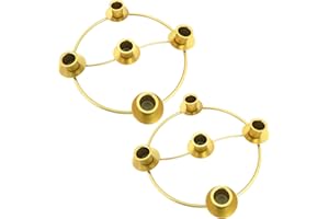 Advent Wreath Candle Holder 2PCS Round Iron Gold Candle Holders with 5 Pillars for Christian Prayer Holiday Celebration Churc