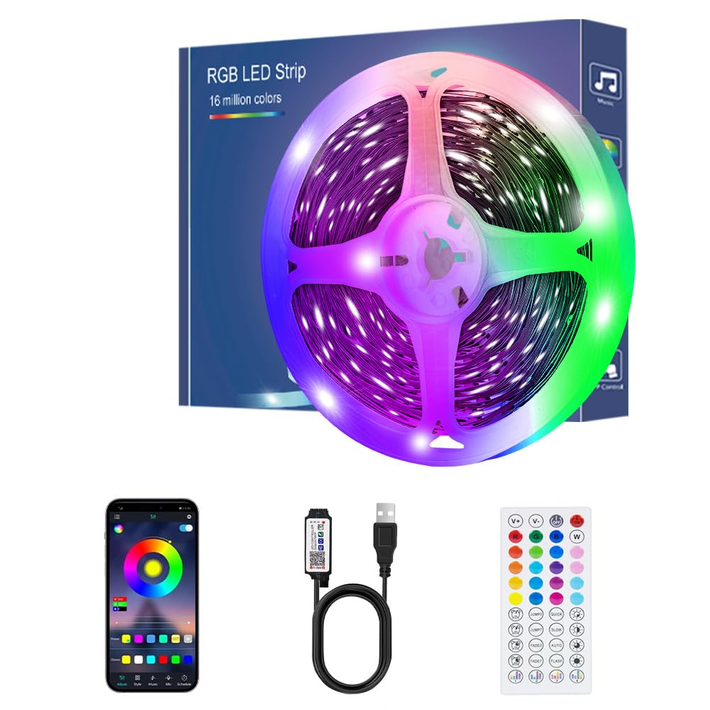 LED Strip Light, Music Sync 6m/19.7ft LED TV Backlights for 70-85 inch TV, Smart Ambient Lights with Bluetooth App & Remote Control, USB Powered for Bedroom, Kitchen, Ceiling, Gaming, Home Decoration
