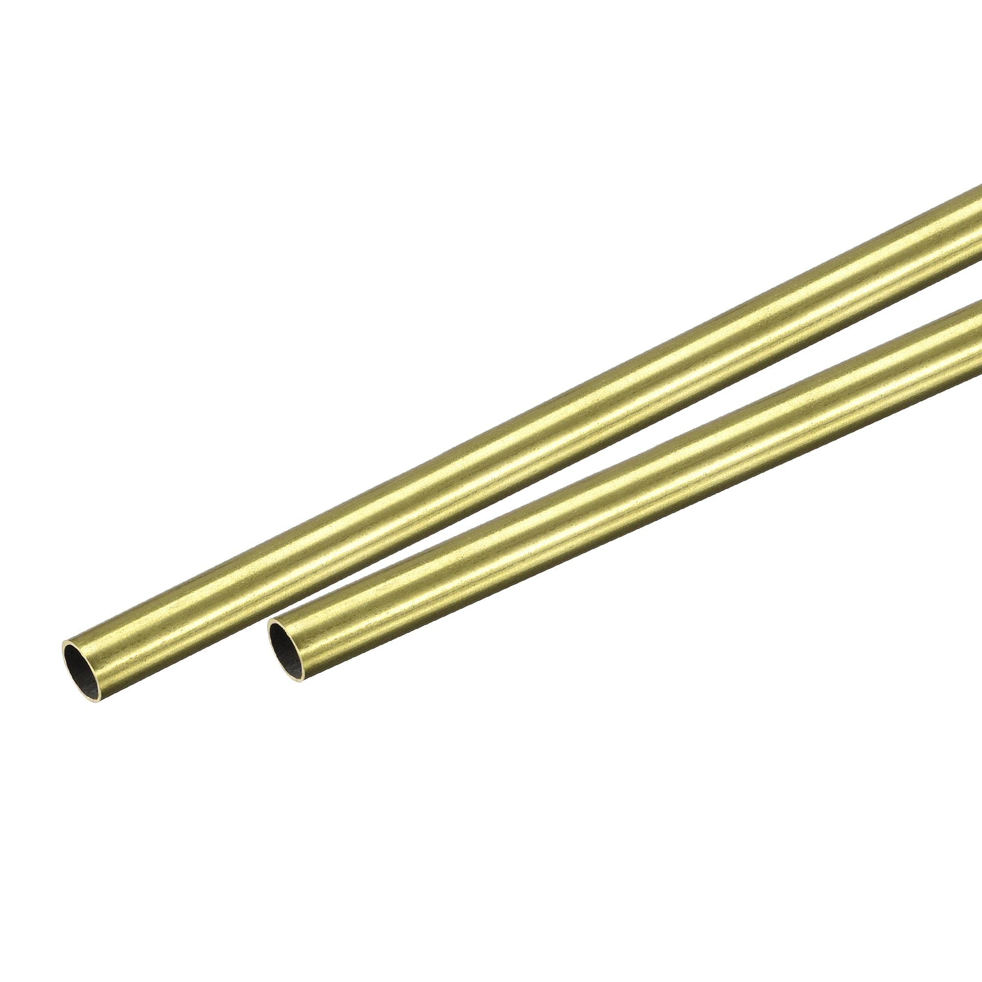 sourcing map Brass Round Tube 4.5mm OD 0.25mm Wall Thickness 300mm Length Pipe Tubing 2 Pcs