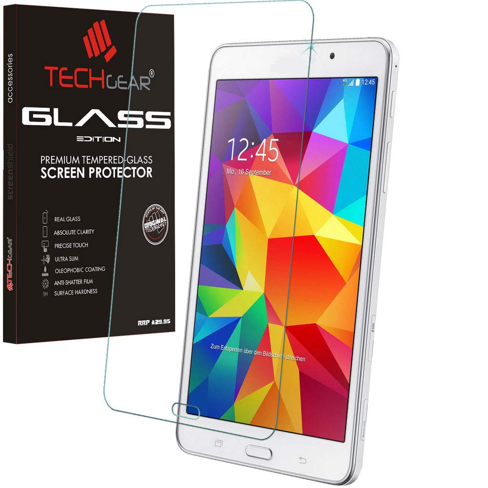 TECHGEAR Screen Protector for Galaxy Tab 4 7.0 Inch - GLASS Edition Genuine Tempered Glass Screen Protector Guard Cover Compatible with Samsung Galaxy Tab 4 7.0 (Model: SM-T230)