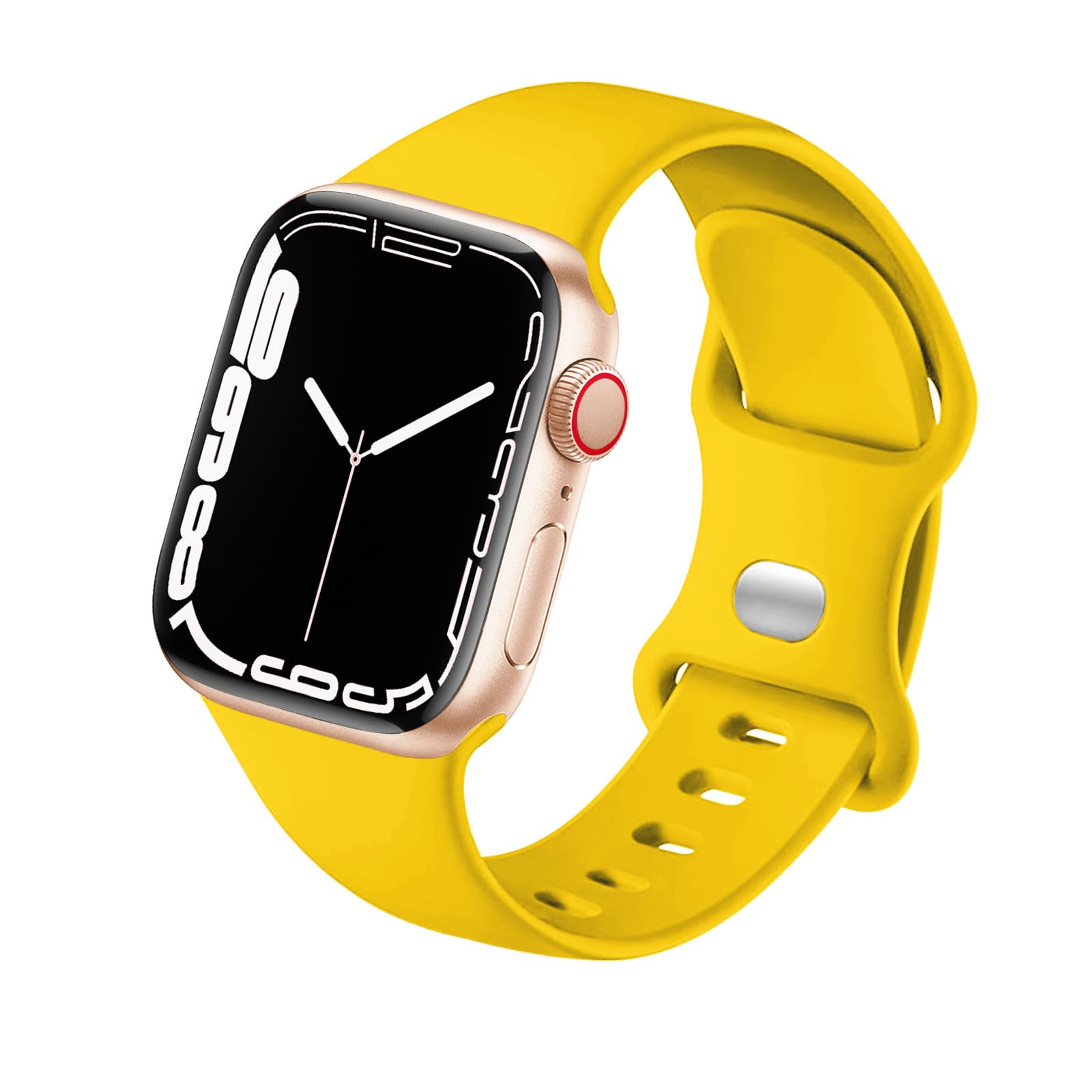HdanMole Sport Strap Compatible with Apple Watch Straps 40mm 38mm 41mm 42mm 44mm 45mm 46mm, Silicone Strap Replacement for iWatch Bands Series 11 10 9 8 7 6 5 4 SE 3 2 1 Women Men, Yellow