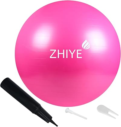 ZHIYE Pink 45 CM Pilates Ball Core Fitness Swiss Ball PVC PVC Exercise Ball