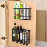 EigPluy 2 Pieces Kitchen Cabinet Door Storage Box Self-Adhesive Black