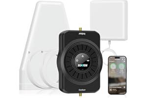 ZORIDA Cell Phone Booster for Home and Office Up to 4000 sq ft Boosts 4G LTE 5G on Band 5/12/17/13 for Verizon, AT&T and T-Mobile, Cell Phone Signal Booster with App Service, FCC Approved
