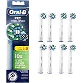 Oral-B Pro Cross Action Electric Toothbrush Head, X-Shape and Angled Bristles for Deeper Plaque Removal, Pack of 8 Toothbrush Heads, White