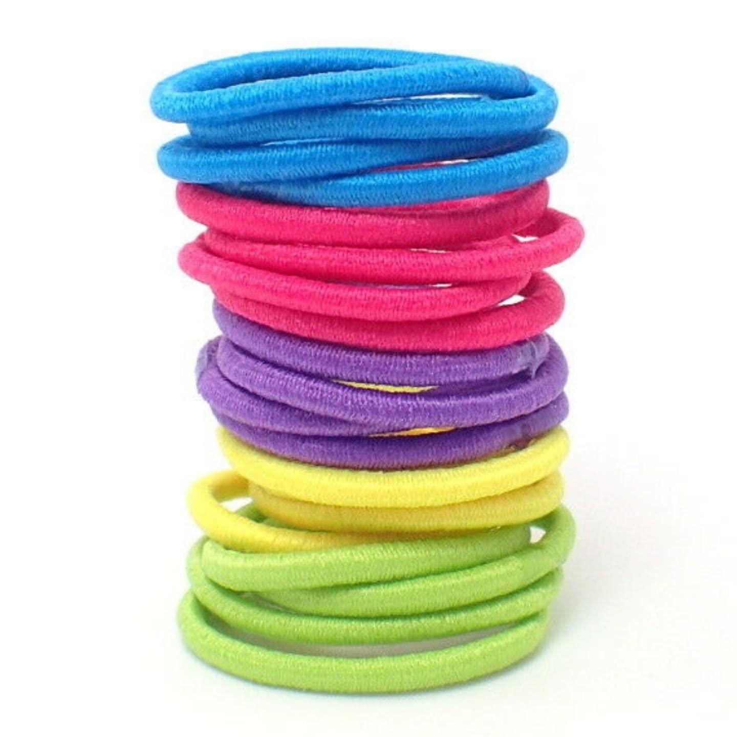 Topkids Accessories Mini Tiny Hair Ties for Adults and Kids, Small Hair Bands, Ponytail Holders, Kids Hair Bobbles, Small Hair Elastics, Girls Hair Accessories, Fabric Hair Ties (20pcs Brights)