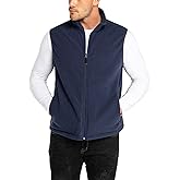 33,000ft Men's Fleece Vest, Lightweight Warm Zip Up Polar Vests Outerwear with Zipper Pockets, Sleeveless Jacket for Winter