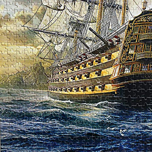 Moruska Sailing Ship Puzzles for Adults 1000 Piece Wooden Jigsaw Puzzle