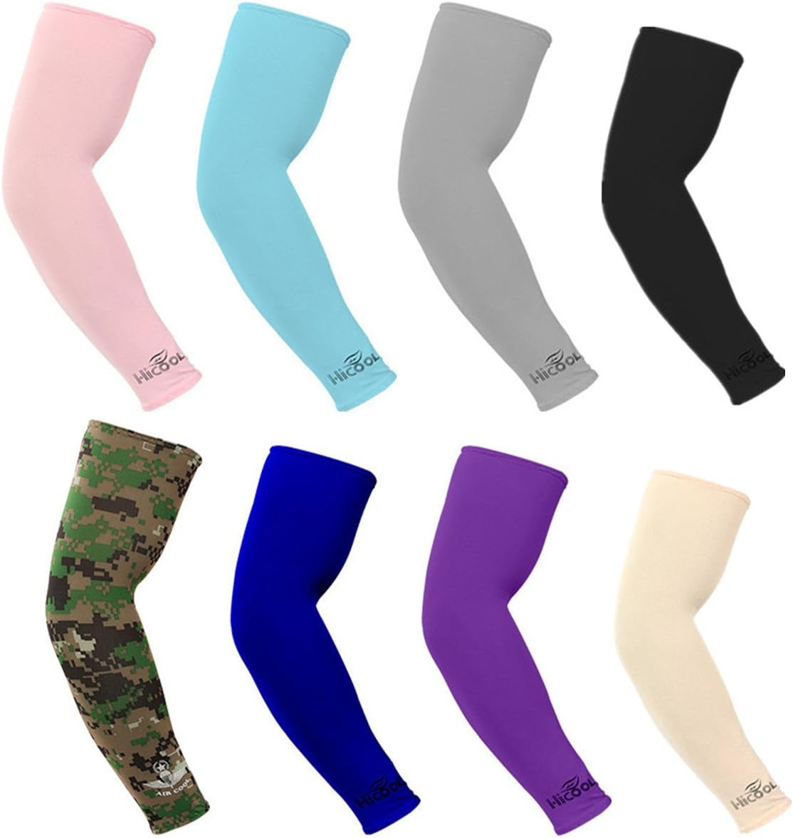 Kmmol UV Protection, Compression & Cooling Arm Sleeves for Cycling/Golf/Basketball/Other Sports （8 pairs)