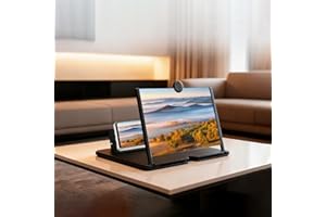 12 inch Mobile Phone Magnifier Screen, 3D HD Magnifying Projector Screen Enlarger for Movies Videos and Gaming, Foldable Phon