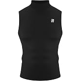 Runhit Men's Turtleneck Compression Tank Top, Sleeveless Mock Neck Shirt, UPF 50+ Athletic Undershirt Football Gym Running