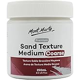Mont Marte Sand Texture Medium Coarse Premium 250ml (8.5 US fl.oz), Sand Texture Paint Medium for Acrylics, Create Special Ef