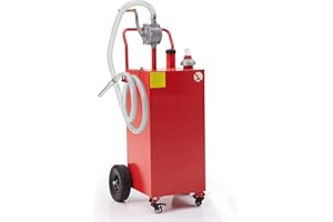 Euker Fuel Caddy, 40 Gallon Portable Fuel Tank With Wheels, Manual Fueling Nozzle & 360° Swivel Connector, Gasoline Diesel Fuel Can with Manual Transfer Pump Gas caddy for Cars, Lawn Mowers, Boats