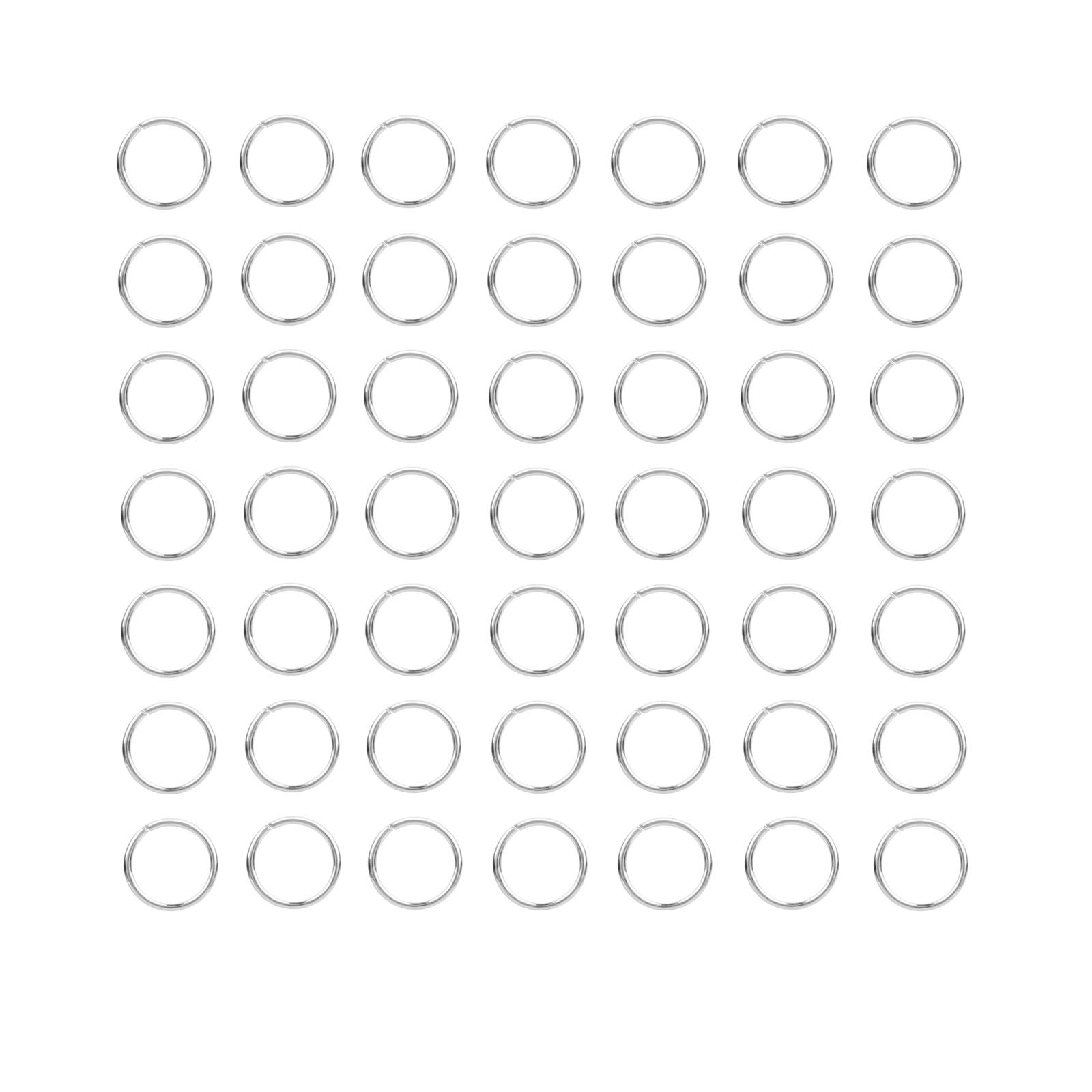 HUIHUIBAO 100 Pieces 10mm Open Jump Ring Metal Split Rings for Jewelry and Crafts Making Wind Chimes Costuming Ornaments (Silver) — image 1