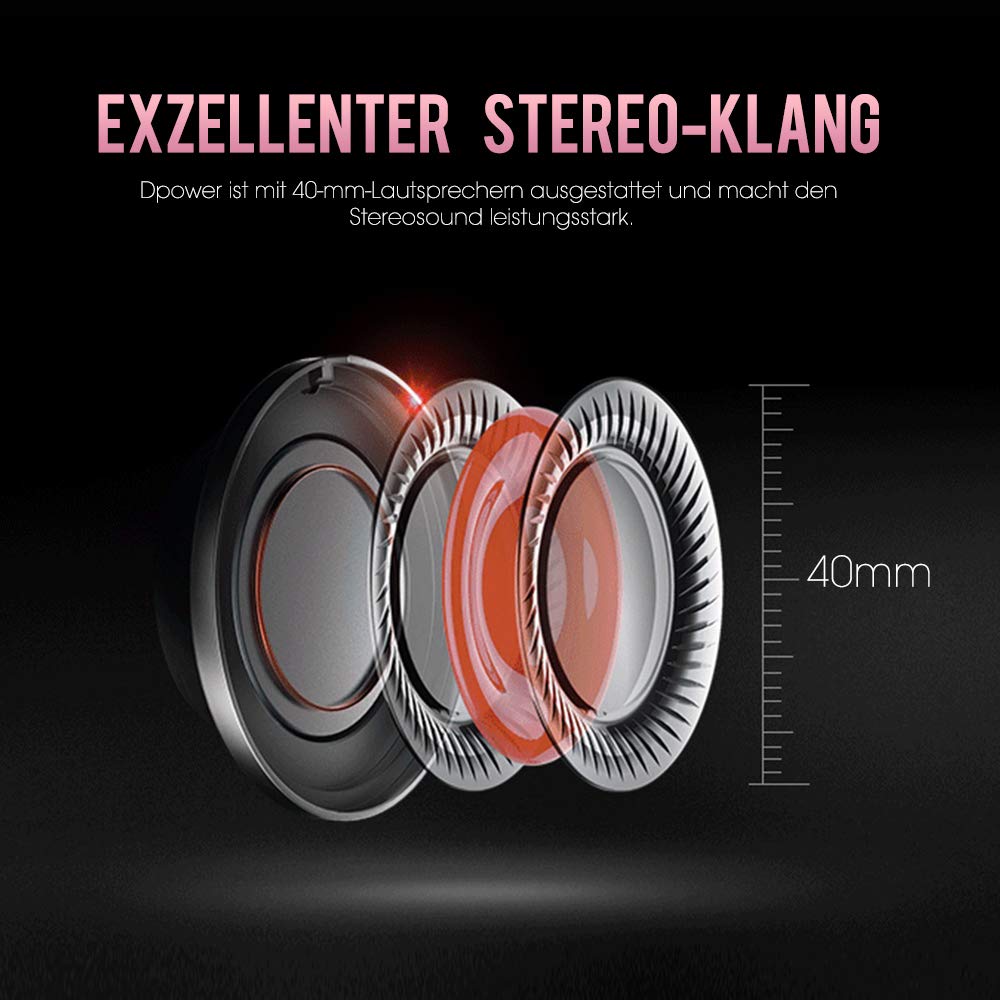SADES DPOWER [Angel Edition] Over-Ear-Gaming-Headset, 3,5 mm Klinke, Stereo-Kopfhörer mit Mikrofon, Geräuschunterdrückung, weiche Leder-Ohrmuscheln, für Nintendo Switch, PS4, Xbox One, Computer