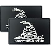 QQSD Dont Tread On Me Flag Patch Gadsden Tactical Patch - PVC Hook and Loop Fastener Patch, 2 Pack
