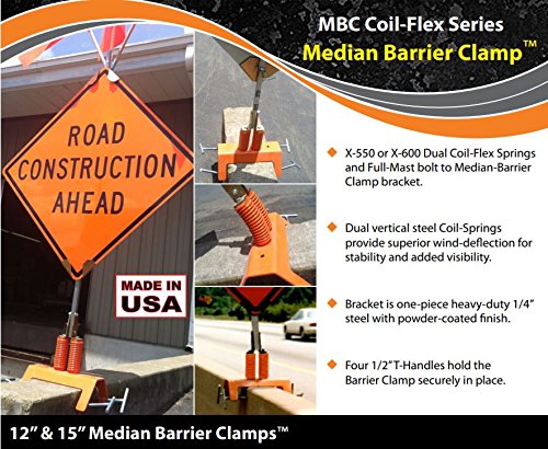 Usasign Mbcm Cs Mbc Series Galvanized Steel Dual Coilflex Spring Median Barrier Clamp 815 Clamp Grip Range 21 Signholder Rigid Rollup Displays Sign Type