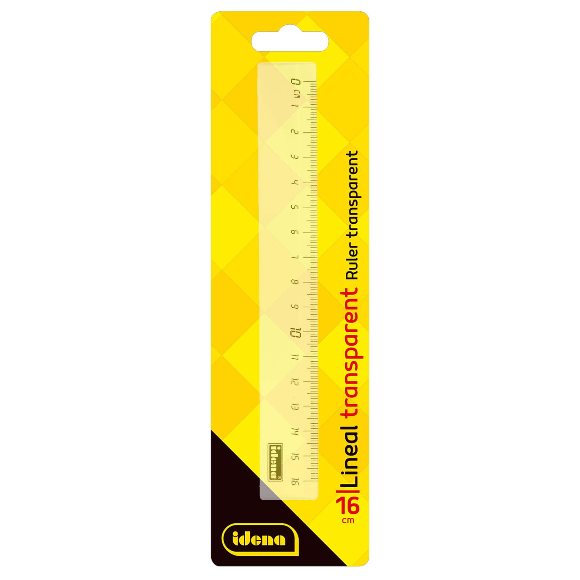 Idena 602052 Plastic Ruler, 16 cm Length, Transparent, Pack of 1