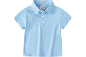 RTGDRK Cute Clothes for Girls Baby and Toddler Boys Classic Short Sleeve Polo Shirt Summer Solid Color Dress