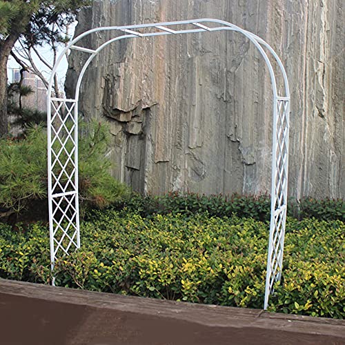 GEREP Eisen Torbogen Rosenbogen Rankhilfe Rankgestell, Mesh-Design, FüR Kletterpflanzen Garten Rasen/Weiß / W3×H2.3m – Bild 7