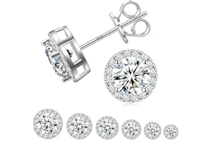 Delzzad Jewelry Moissanite Stud Earrings, S925 Sterling Silver Unisex Earring, Gold/Silver Earrings For Men Women Gift