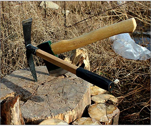Solid Aim Tools Professional Heavy Duty Forgecraft Adze Hoe W/Dual Headed Weeding Tool, Pick Mattock Digging Tool,Great for Cultivating and Weeding (16-inch Overall Length x 7.85-inch Steel Blade). - Thumbnail 5