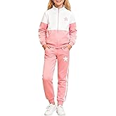 Klyatpxoen Girls Clothes 2 Piece Zip Up Sweatshirt & Pants Sweatsuit Set Fall Winter Outfits for Teen Tween Girls 6-12 Years