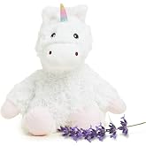 warmies Microwavable &amp; Weighted Stuffed Animals, White Unicorn - Heated Stuffed Animal Plushie for Warmth &amp; Comfort - Cute Soft Plush Toys for Adults &amp; Children (Boys, Girls, Babies &amp; Toddlers)