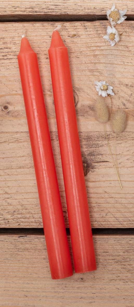 BellaMira Lifestyle Accessories Cherry Blossoms Scented Tapered Dinner Candle Orange Colour Indoor Use 16 Hours Burn Time (3 Pairs - 6 Candles)