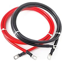 Lot De 4 Câbles Batterie Yuhtech 50cm - 16mm² Cuivre Pur, Bornes Anneau M10 Pour Camion, Moto, Bateau