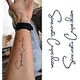 Oottati Semi Permanent Lasts 1-2 Weeks Waterproof Small Cute Temporary Tattoos, Realistic Look, No Adhesive, No Reflection Adult Body Art Stickers 2 Sheets Words Quotes Sine Metu Carpe Diem
