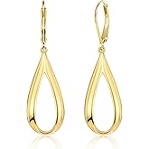 925 Sterling Silver Dangle Earrings Hypoallergenic Leverback 14K Gold Plated Dangle Teardrop Earrings for Women, ALEXCRAFT Silver Teardrop Earring Drop Dangling Dangly Earings