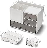 RISEMART Desk Organiser with 3 Drawers White 21x14.5x15.5cm Pen Holder view 7