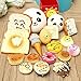Techcell Food Resin Flatback Random Kawaii Mini, Soft, Squishy, Foods Panda, Bread Bun, Toasts Multi Donuts Phone Straps Charm Gift, 30 Piece
