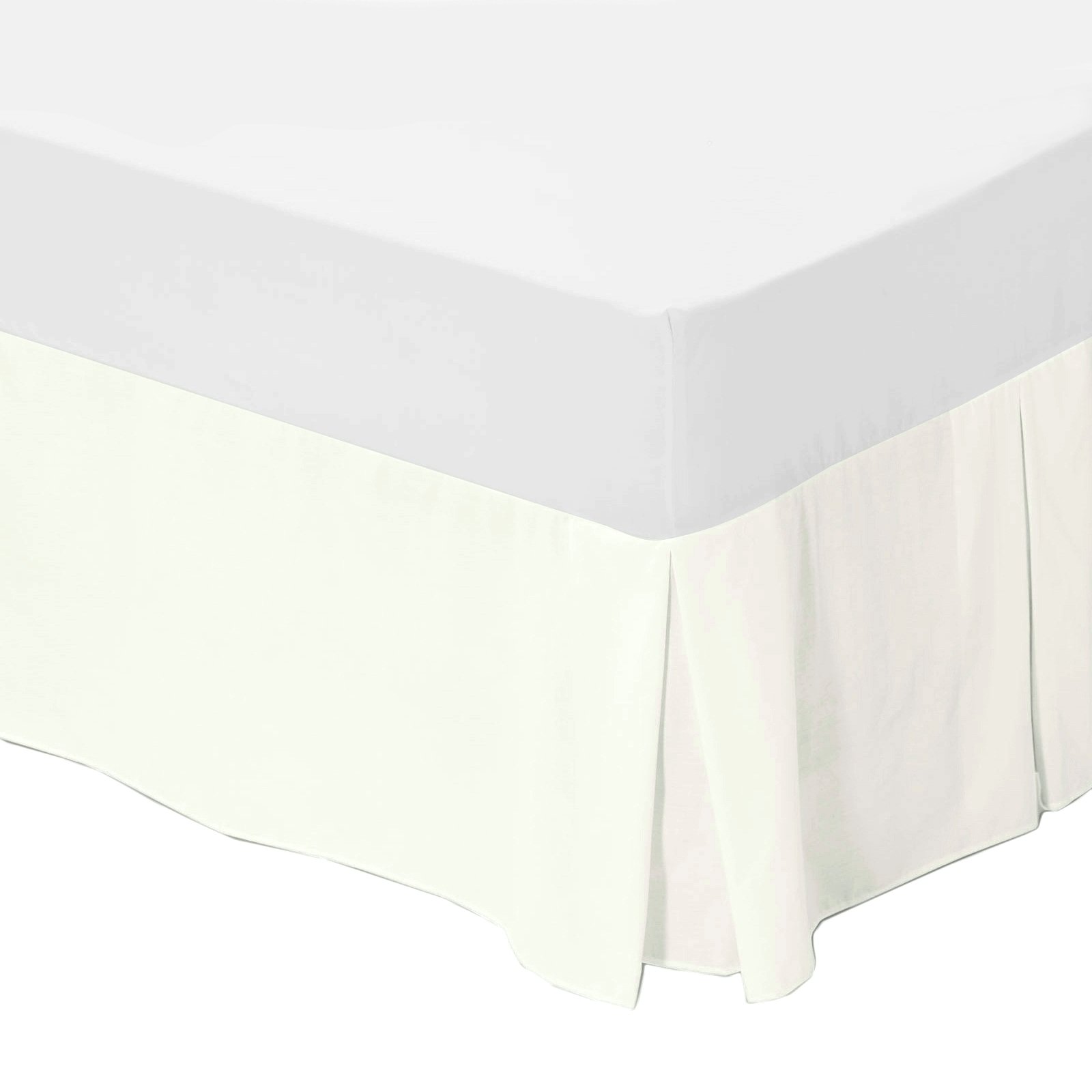 The House Of Emily 200 TC King Size Box Pleated Base/Platform Valance - CREAM