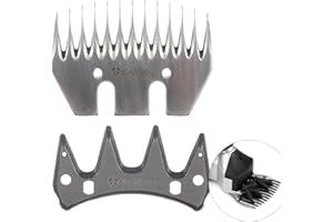 DUCKBOY Sheep Clippers Blades, Detachable and Replaceable Blades Professional Stainless Steel Clipper Blades for Thick Coat Animals 2 PCS with 4 + 13 Teeth