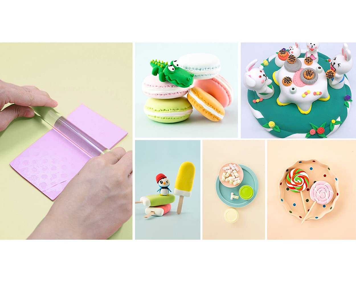 DS. DISTINCTIVE STYLE Acrylic Clay Roller and A4 Size Acrylic Sheet for Polymer Clay Rolling Pin with Clear Board Sheet DIY Rolling Tools for Clay Modelling and Shaping