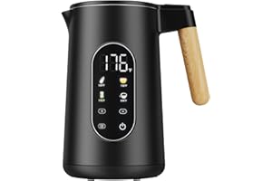 RILARA Electric Kettle with Precise Temperature Control, 1500W Fast Boil, 304 Stainless Steel 1.7L/1.8Qt BPA-Free | 4 Presets for Baby Milk, Coffee, Tea | 2H Keep Warm, Cool Touch Exterior