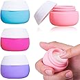 Travel Containers Sets, AMMAX Silicone Cream Jars for toiletries, TSA Approved Travel Size Containers with Hard Sealed Lids f
